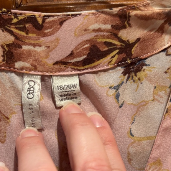 Cato Pink Floral and Leopard Print Blouse - Picture 2 of 4